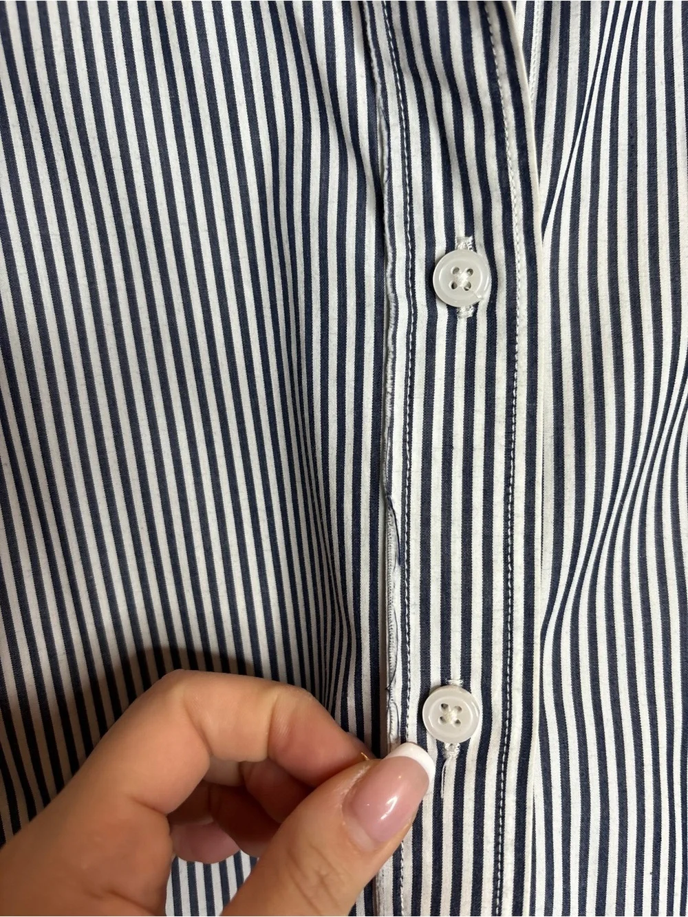 J.Crew Relaxed-Fit Crisp Cotton Poplin Shirt M Navy Stripe